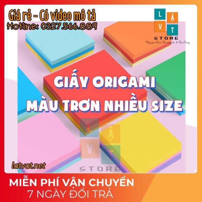 Giấy Origami Trơn 10 Màu tệp 100 tờ Nhập khẩu - Tập xếp giấy cho trẻ em - Khổ vuông