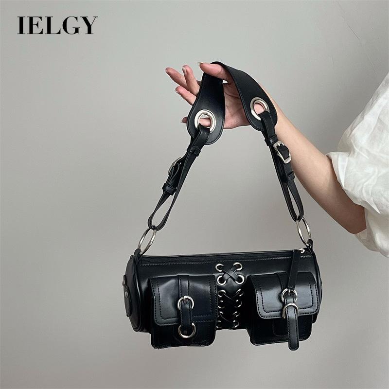 Túi đeo vai IELGY màu đen thiết kế cao cấp thời trang dành cho nữ
