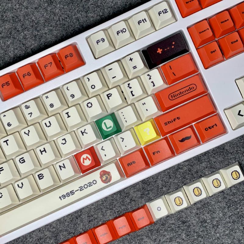 Set 119 Phím Cách PBT Họa Tiết Mario Dễ Thương Cho Bàn Phím Cơ