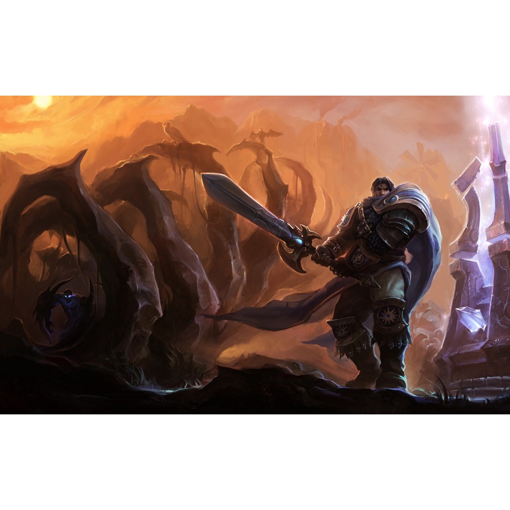 Poster A3, A4, A5 dán tường League of Legends, decal trang trí có keo GAREN - Mẫu 2, nhận in theo yêu cầu