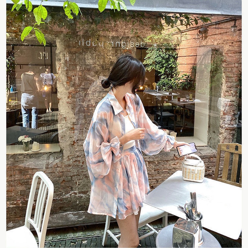 Set Áo Thun Chống Nắng Form Rộng size Lớn Và Chân Váy Ngắn Thời Trang Đi Biển Cho Nữ