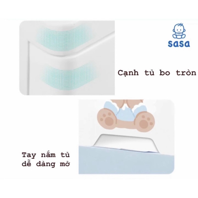Tủ nhựa 5 tầng Sasa Lion & Teddy