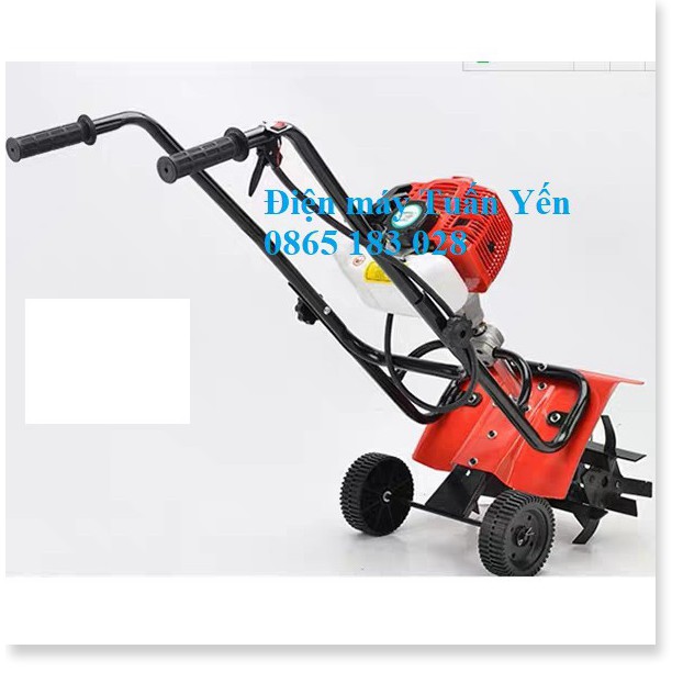 Máy cắt cỏ đẩy tay sử dụng động cơ 2 thì 52cc, máy sạc cỏ Sakura 52CC