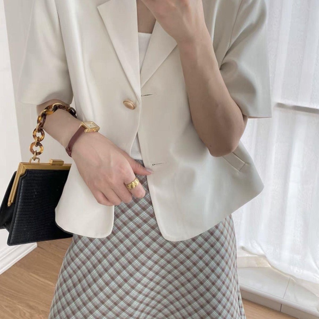 Áo Khoác Vest Mỏng Tay Ngắn Thời Trang Mùa Hè Dành Cho Nữ | BigBuy360 - bigbuy360.vn