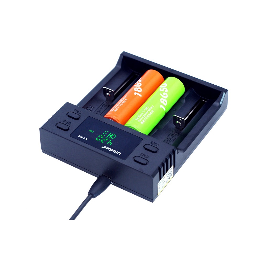 Bộ sạc pin đa năng Liitokala Lii-S4, sạc 18650 1.2V 3.7V 3.2V AA / AAA 26650 21700 NiMH, Li-Ion