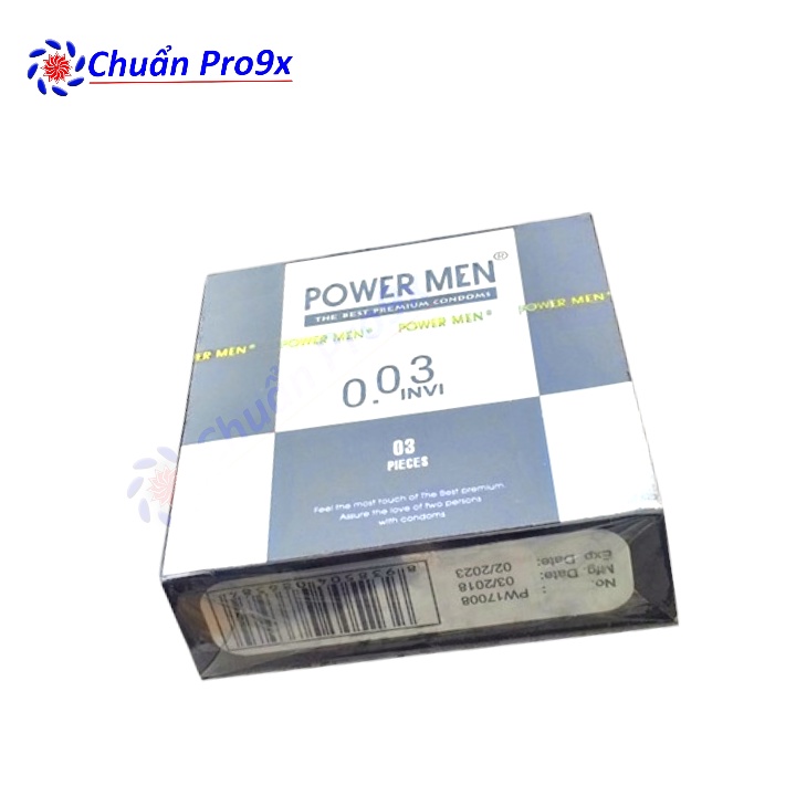 Hộp 3 Bao cao su Điệp viên siêu mỏng Powermen INVI 0.03