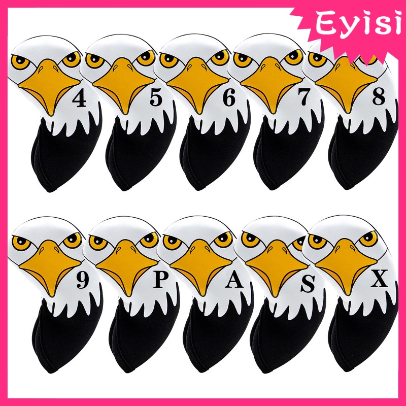 10x Waterproof Golf Club Iron Headgear Guard Headcover Eagle Pattern