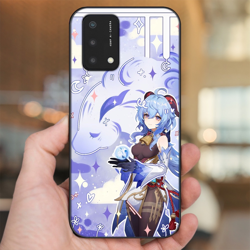 Ốp lưng Oppo A74, A93 5G, A95 viền đen in hình Ganyu Genshin Impact