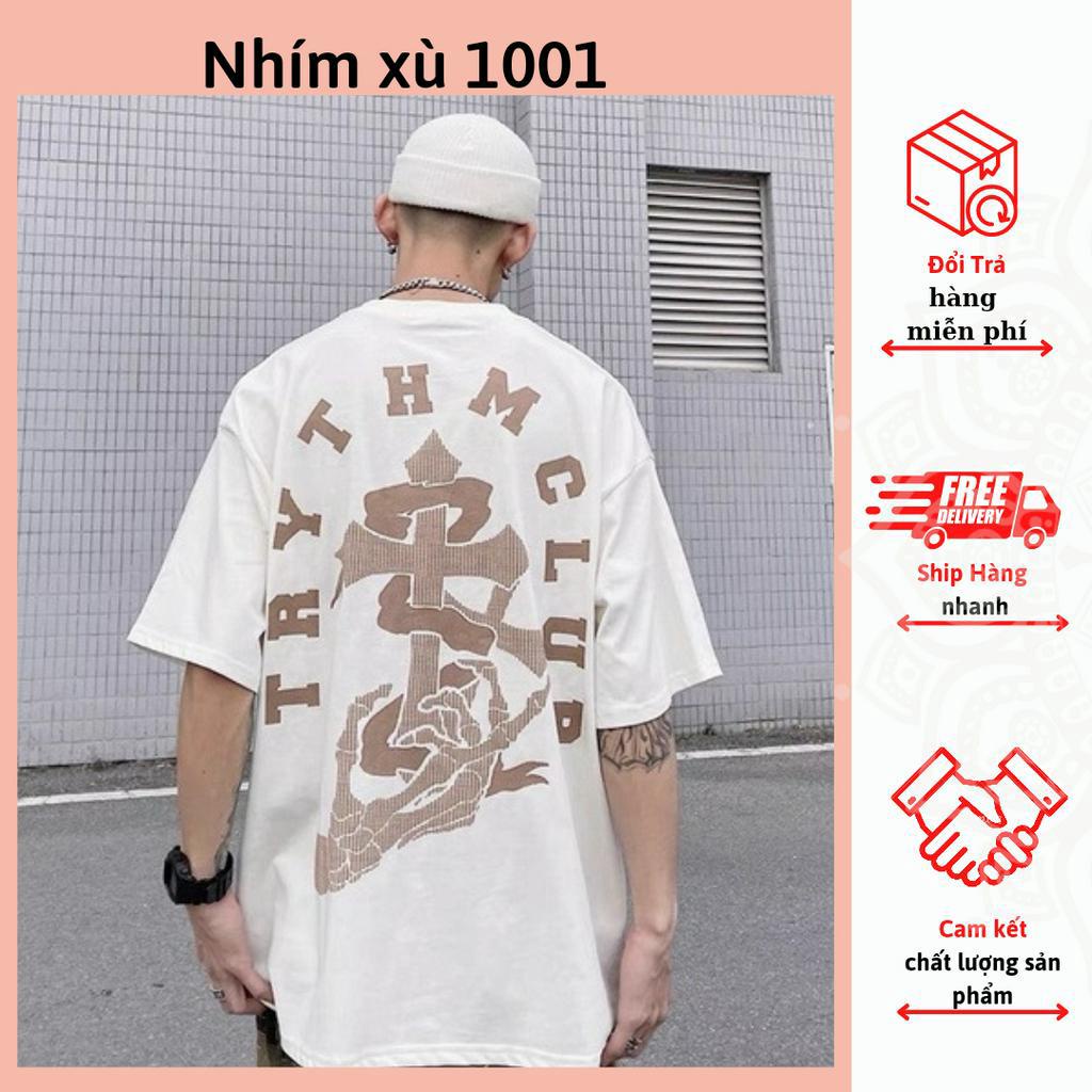 Áo thun nam nữ thời trang hè  họa tiết thánh giá in 2 mặt cá tính trẻ trung form rộng chất cotton mát