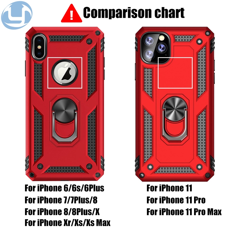 Ốp điện thoại mềm 2 lớp sang trọng có giá đỡ cho IPhone 6 6s 7 8 Plus XR XS Max X 11 Pro Max