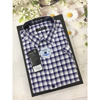 [OWEN SALE] ÁO SƠ MI CỘC TAY CAO CẤP _ 2020 _BA91475 KẺ CARO