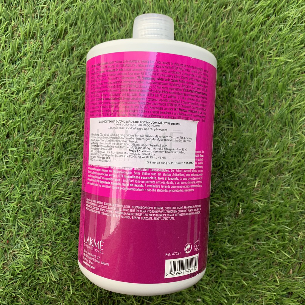 Dầu gội cho tóc nhuộm tím Lakme Teknia Violet LAVENDER Shampoo Refresh 1000ml ( New 2020 )