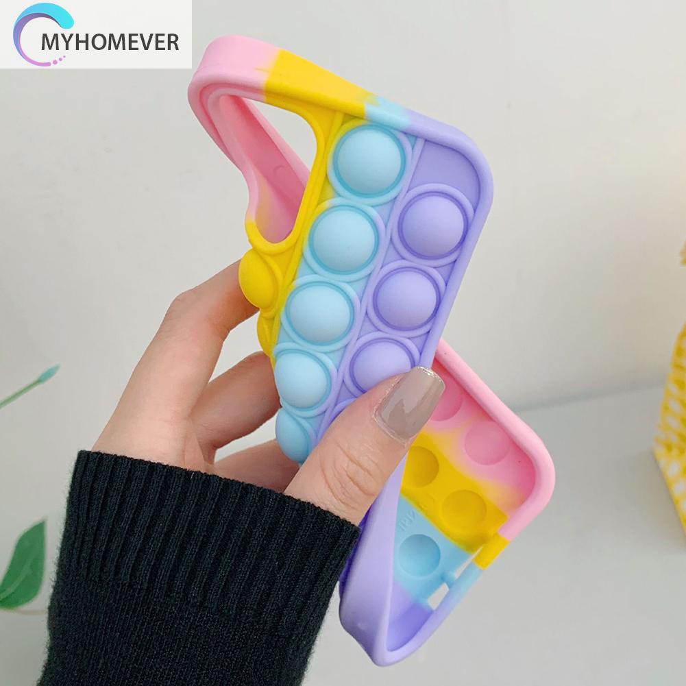 Pop It Fidget Đồ chơi Silicone Relieve Stress Pop Fidget Đồ chơis Push Bubble Phone Case for iPhone