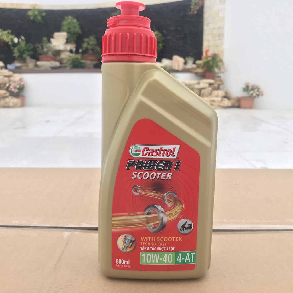 [Chính hãng] Dầu nhớt xe ga Castrol Power 1 Scooter 10W40 4AT dung tích 800ml - 1L