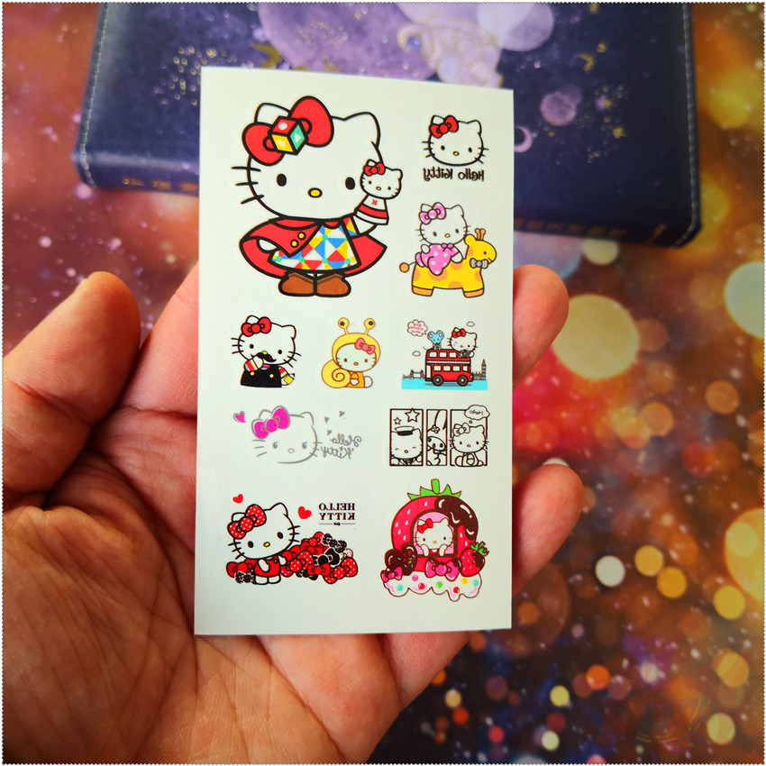 Tấm hình xăm dán tạm thời họa tiết Hello Kitty chống thấm nước quyến rũ