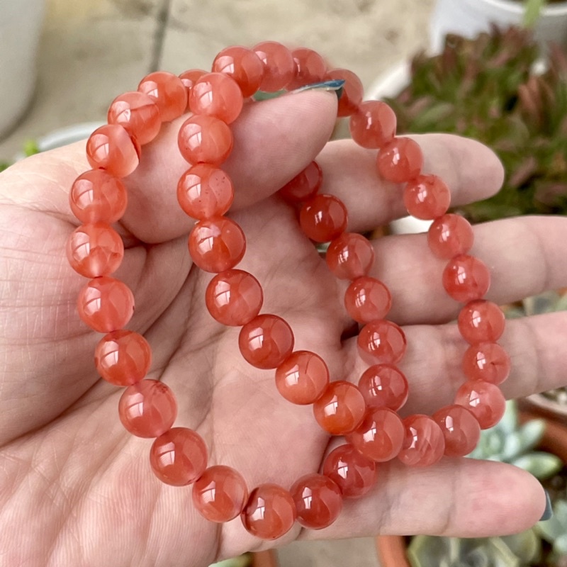 Vòng tay nam hồng bóng đẹp tươi xinh