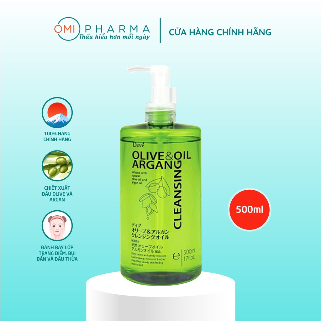 Dầu Tẩy Trang Chiết Xuất Dầu Olive &amp; Argan Deve Clean sing Oil 500ml &amp; 200ml