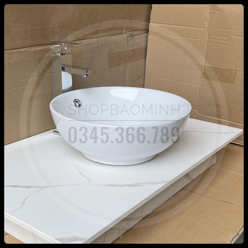 Chậu rửa mặt - Lavabo bát đặt bàn size nhỏ (KT 37x14cm)