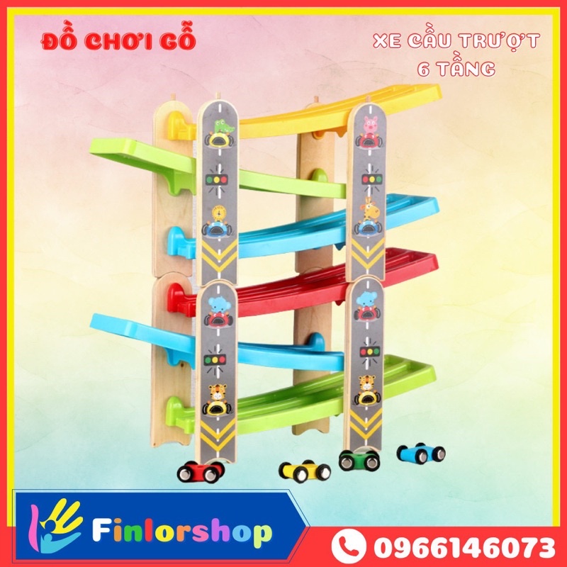 Đồ chơi gỗ đường đua nhiều tầng cho bé