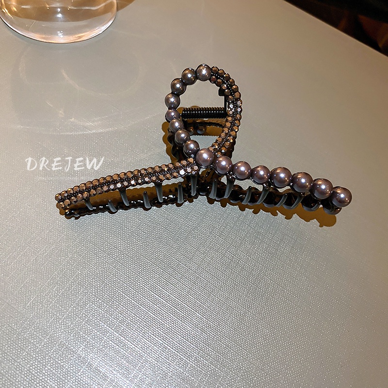 DREJEW Kẹp tóc đính đá ngọc trai nhân tạo thiết kế cao cấp thời trang