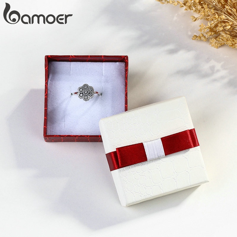 Bộ bao bì bamoer gồm túi nhung + hộp đựng trang sức + vải lau bạc + túi quà đóng gói trang sức