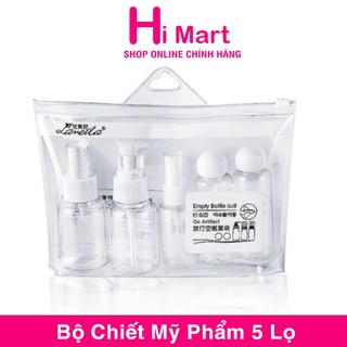 Bộ 5 Lọ Chiết Mỹ Phẩm Du Lịch Tặng KÈM TÚI