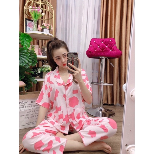 Đồ bộ, đồ ngủ tiểu thư mặc nhà Ma4587 áo tay lửng quần dài, 5 màu , chất lụa sattin sumisu shop