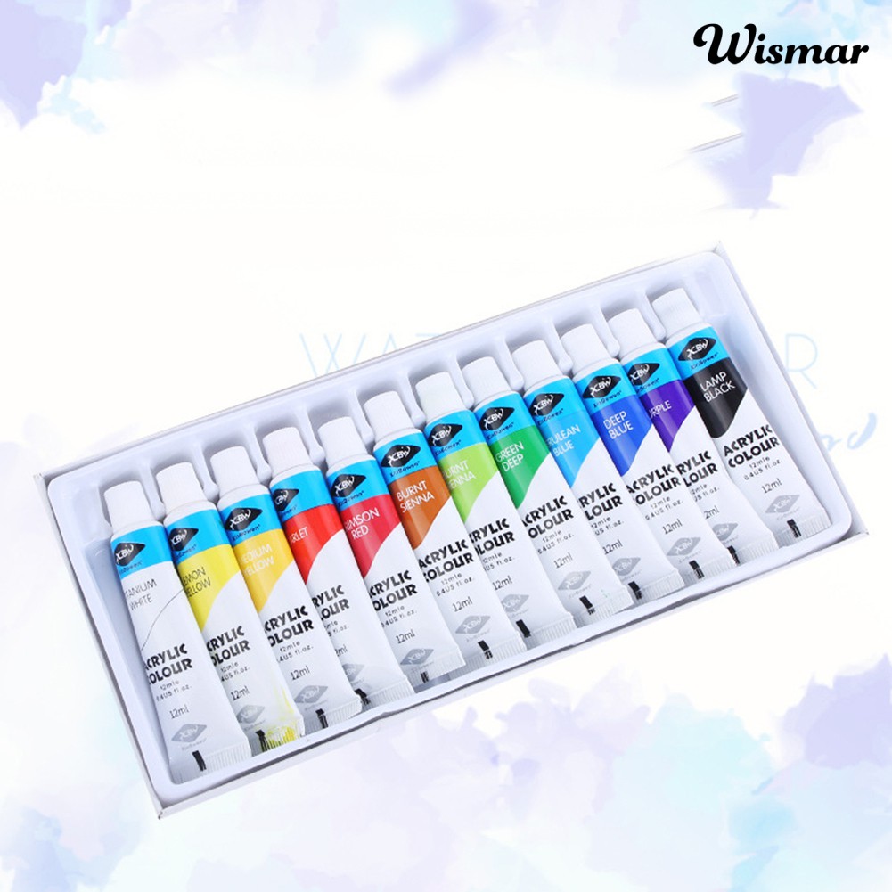 [Hàng mới về] Bộ 12 Tuýp Màu Vẽ 12ml Tiện Dụng | BigBuy360 - bigbuy360.vn