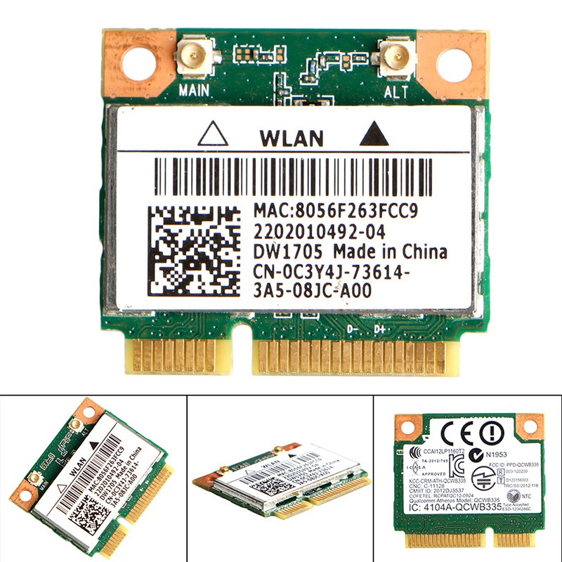 Thẻ Wifi Intel Không Dây Cn-0C3Y4J Cho Dell Dw1705