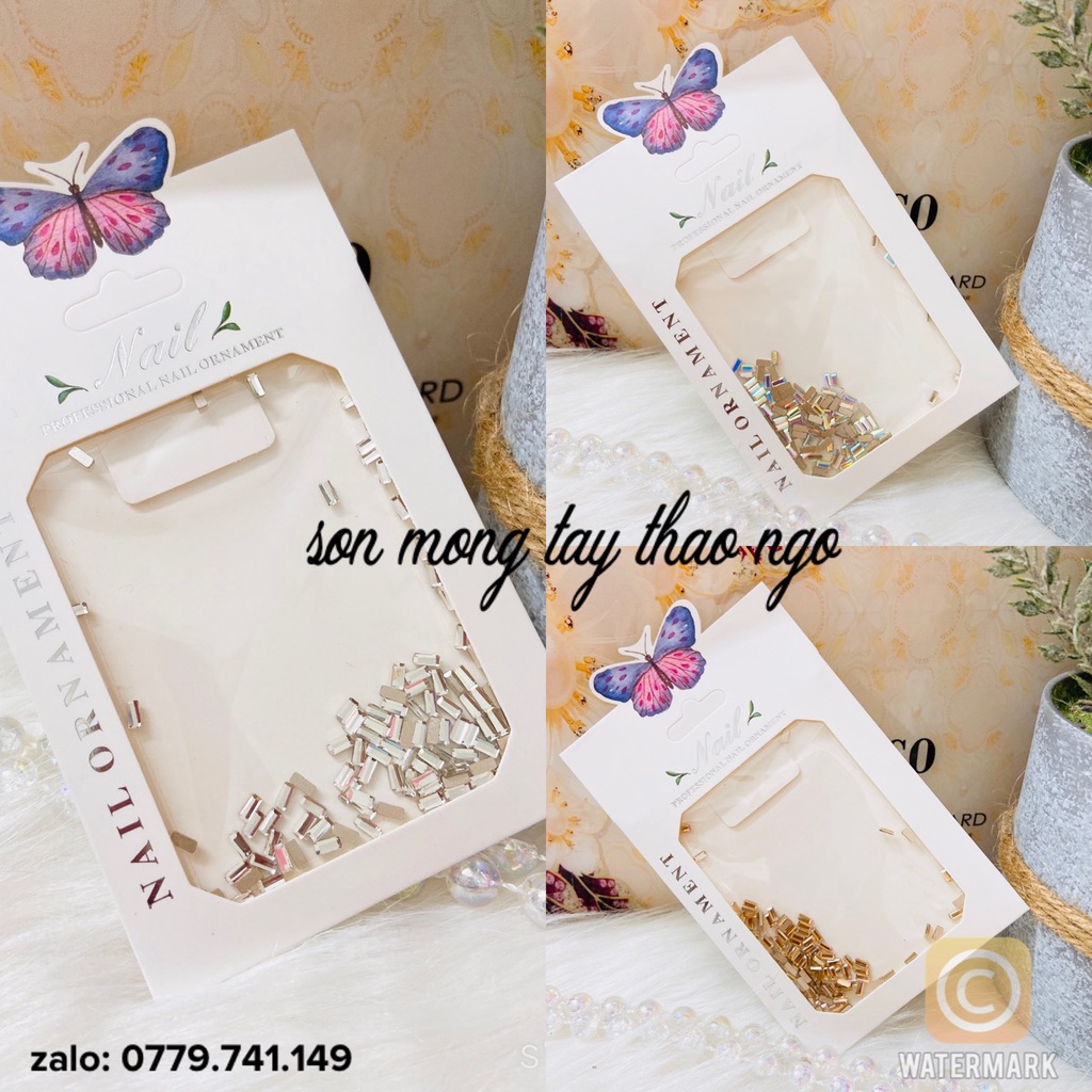 (Hàng mới về) Đá khối chân bằng hình chữ nhật, đá khối trang trí nail