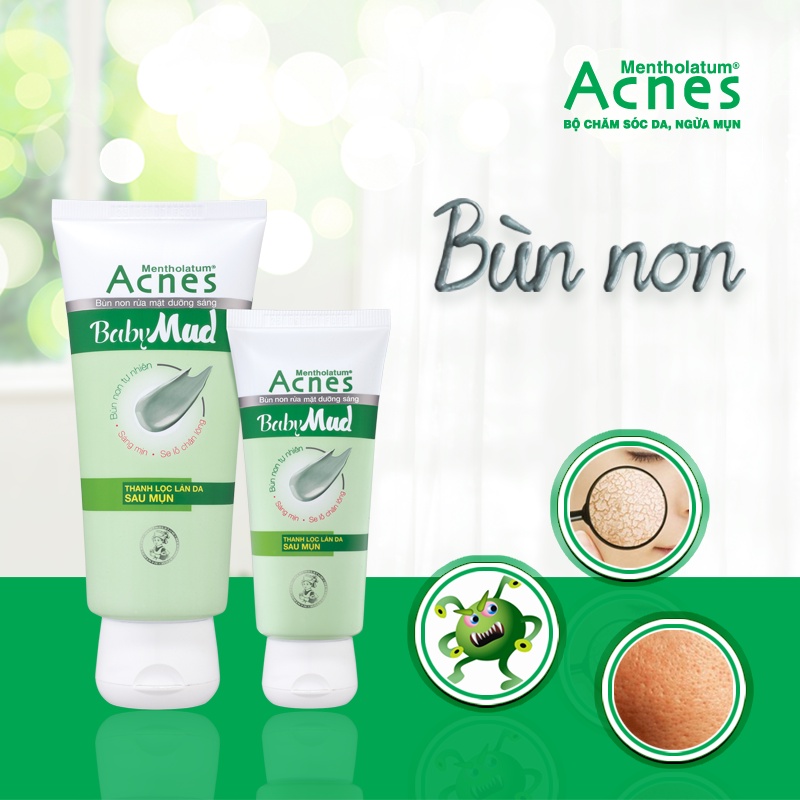 Sữa rửa mặt Bùn non dưỡng sáng Acnes Baby Mud Cleanser 100g
