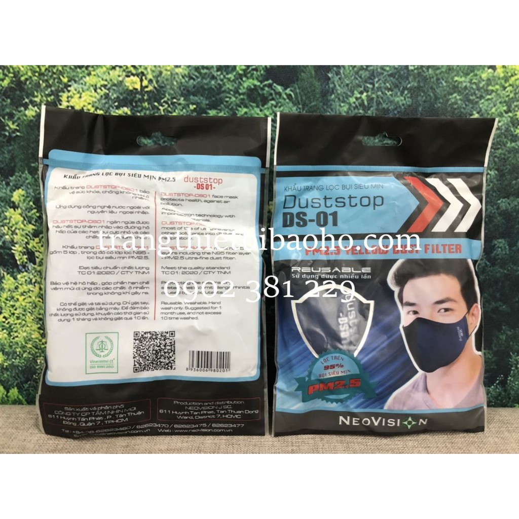 Khẩu Trang Lọc Bụi Siêu Mịn Duststop DS-01 có 5 lớp lọc