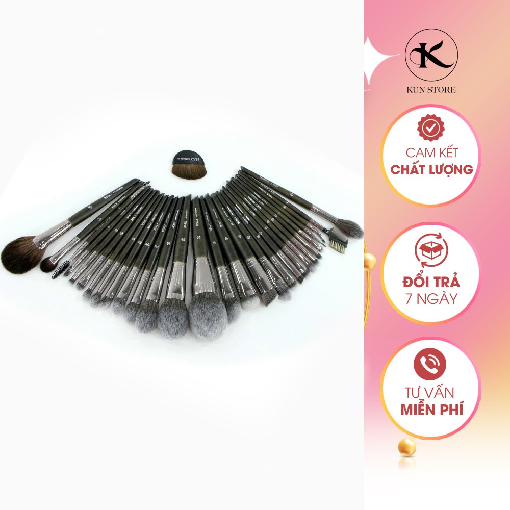 Bộ cọ trang điểm lông thú 30 cây Bealy cọ makeup chuyên nghiệp KUN001