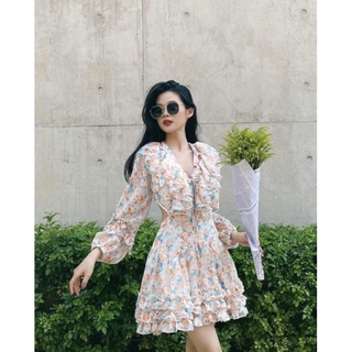 ĐẦM HOA BÈO CUTOUT LƯNG