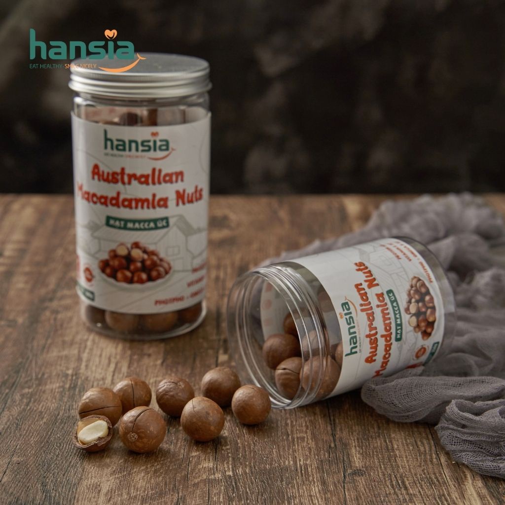 Hạt Macca Úc HANSIA Vị Ngọt Nhẹ, Hàm Lượng Dinh Dưỡng Cao Tốt Cho Sức Khỏe, Giòn Thơm Ngon Miệng 250g - 500g