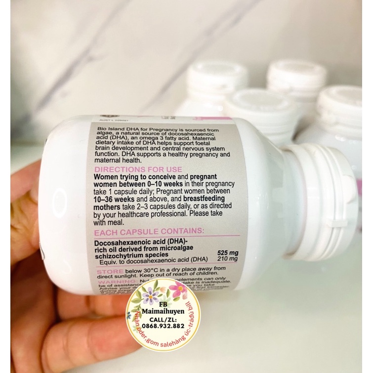 DHA Bầu Nuôi Bé Thông Minh Từ Trong Bụng Mẹ Bioisland Lọ 60 Viên