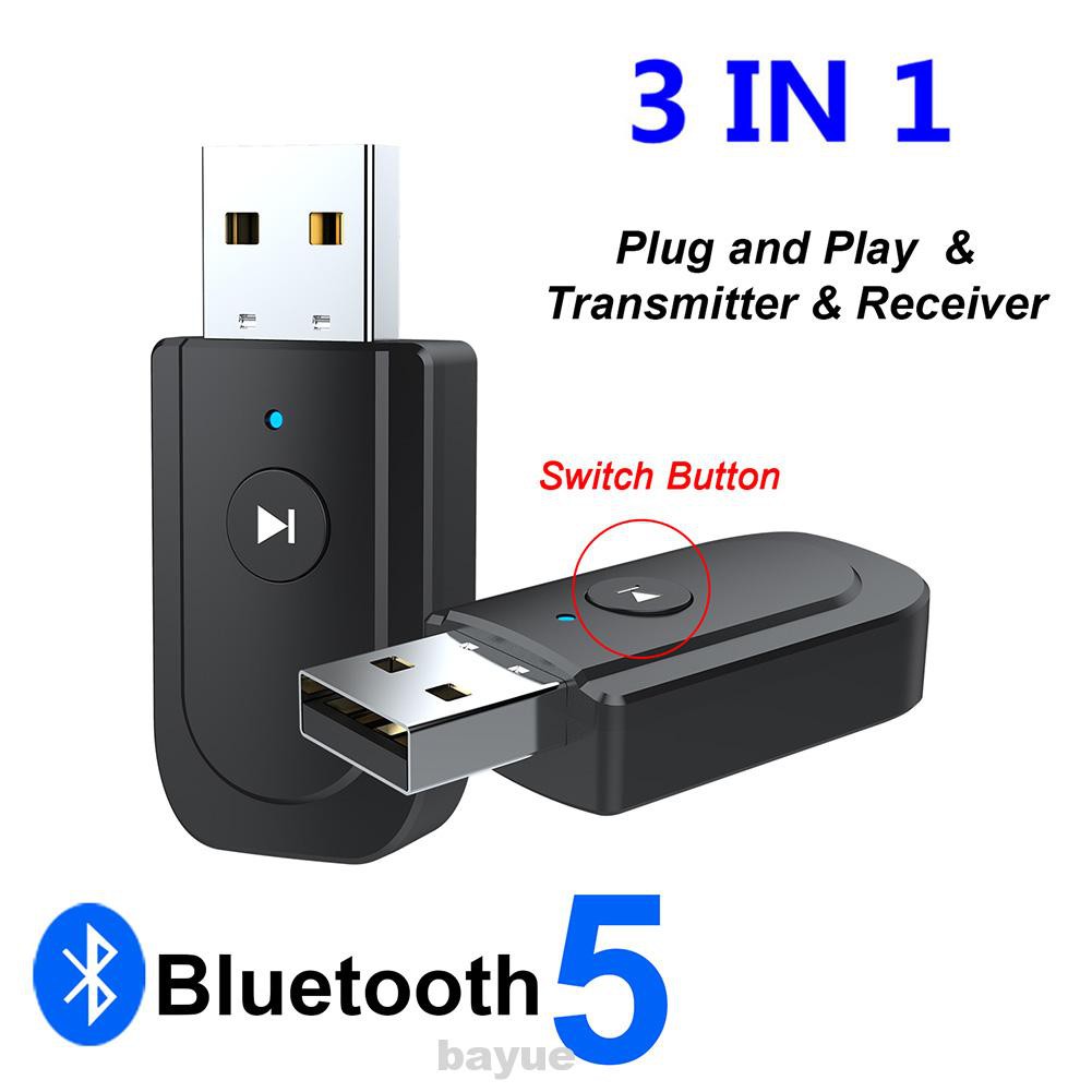 Bộ Thiết Bị Thu Phát Âm Thanh Bluetooth 5.0 3.5mm 3 Trong 1 Cho Xe Ô Tô