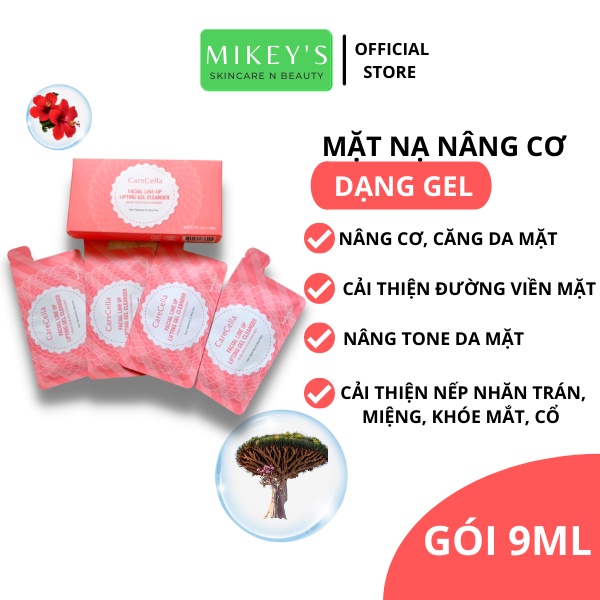 Mặt Nạ NÂNG CƠ MẶT dạng GEL Carecella Mikeybeauty92 XÓA NHĂN Chống Lão Hoá Hàn Quốc (1 hộp/ 4 gói x 9ml)