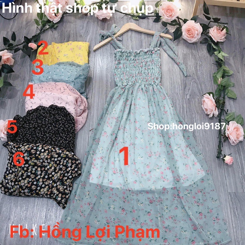 Đầm maxi ống 2 dây cột nơ siêu xinh (hình thật+video) | BigBuy360 - bigbuy360.vn