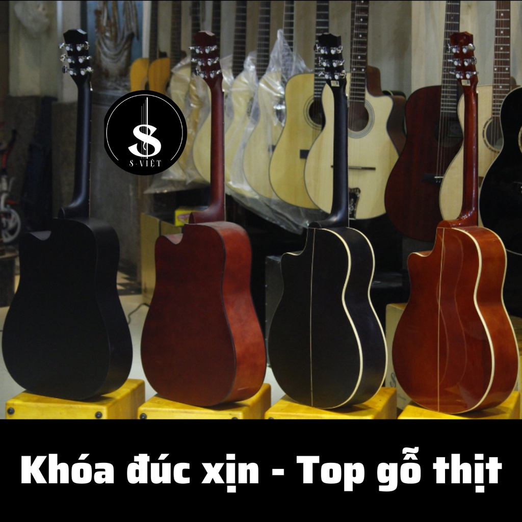 Đàn guitar acoustic giá rẻ, đàn guitar top gỗ thịt mã ESCD180 Pro chính hãng S Việt