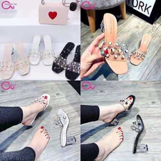 Dép lê gót trong quai đính hạt giá sốc