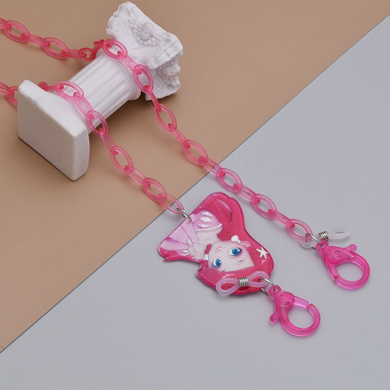 XiaoboACC Dây Đeo Khẩu Trang/ Kính Màu Kẹo Acrylic Trong Suốt Cho Trẻ Em 60CM