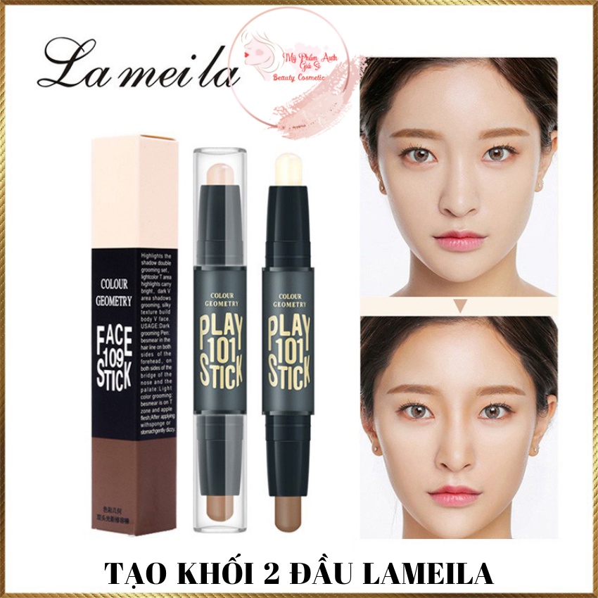 [Free Ship]Tạo Khối,Bút Tạo Khối  Và Che Khuyết Điểm 2 Đầu Lameila Dạng Thỏi Siêu Lì,Mềm Mịn,Dễ Tán,Lên Màu Tự Nhiên