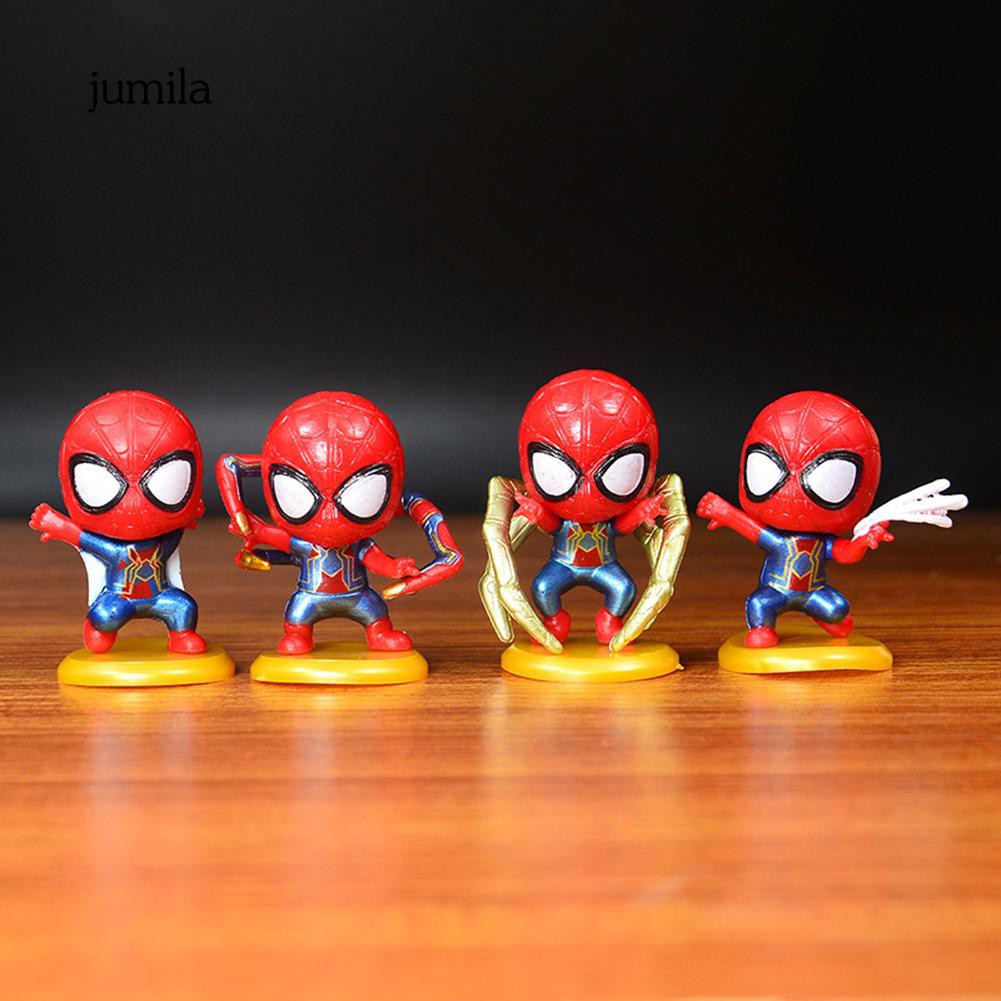 Bộ 8 mô hình đồ chơi Spider Man gắn đế trang trí dễ thương