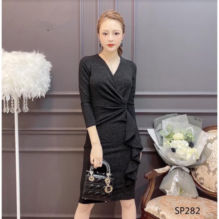 ADIOS Váy len xoắn eo body sang trọng, váy công sở, dự tiệc nữ tính SP282 | BigBuy360 - bigbuy360.vn