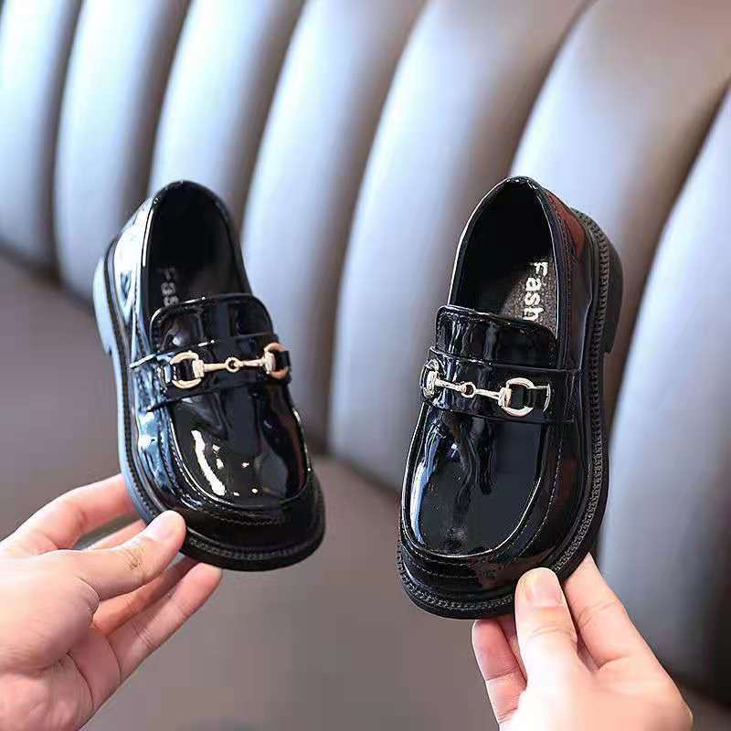 Giày Lười Da Phong Cách retro Anh Quốc 2021 Cho Bé