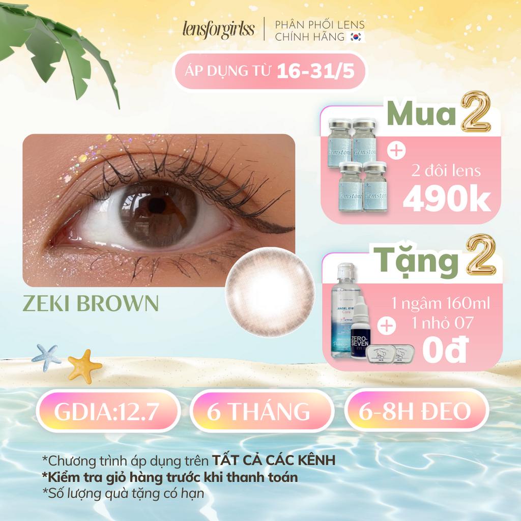 Kính áp tròng nâu tự nhiên size nhỏ ZEKI BROWN chính hãng Lensme | Hạn sử dụng 3-6 tháng | Lens cận