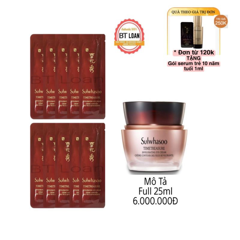 Combo 5 gói kem mắt thông đỏ giải quyết mọi vấn đề làn da vùng mắt sulwhasoo