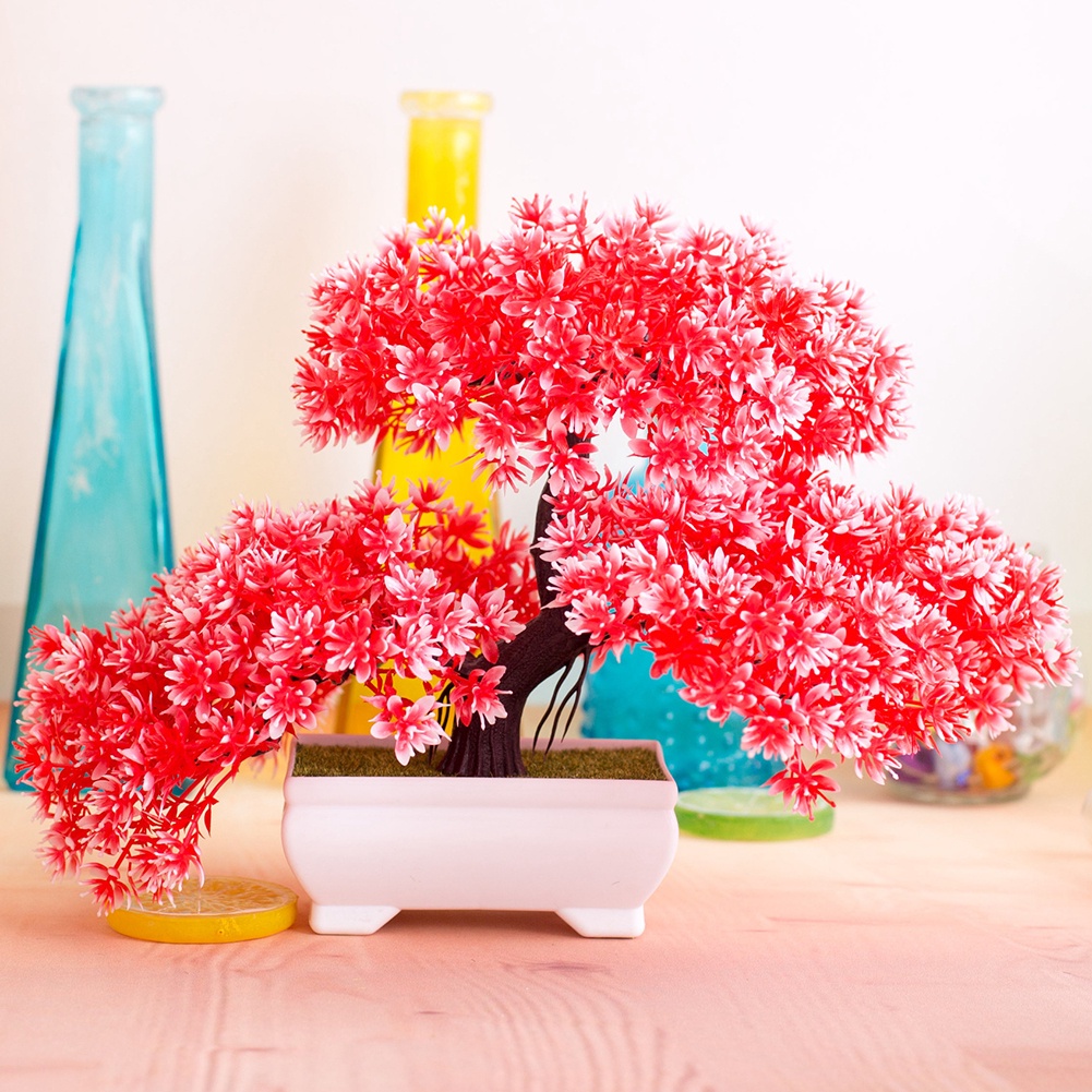 Chậu cây bonsai nhân tạo diy dùng trang trí bàn làm việc/ buổi tiệc/ nhà ở/ khách sạn