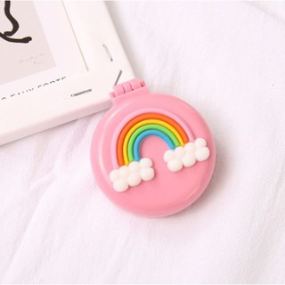 Bộ Gương Cầm Tay Kèm Lược Gấp Tròn Hoạt Hình Mini Siêu Đáng Yêu